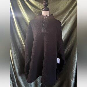 Old Navy Black Fleece Pullover Jacket